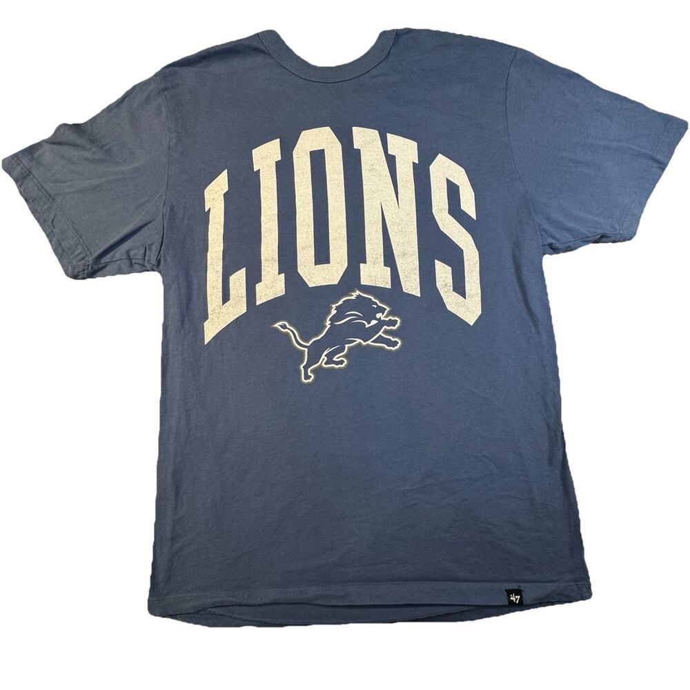 '47 Detroit Lions NFL Shirt Blue White Football Team Logo Women’s T-Shirt -398